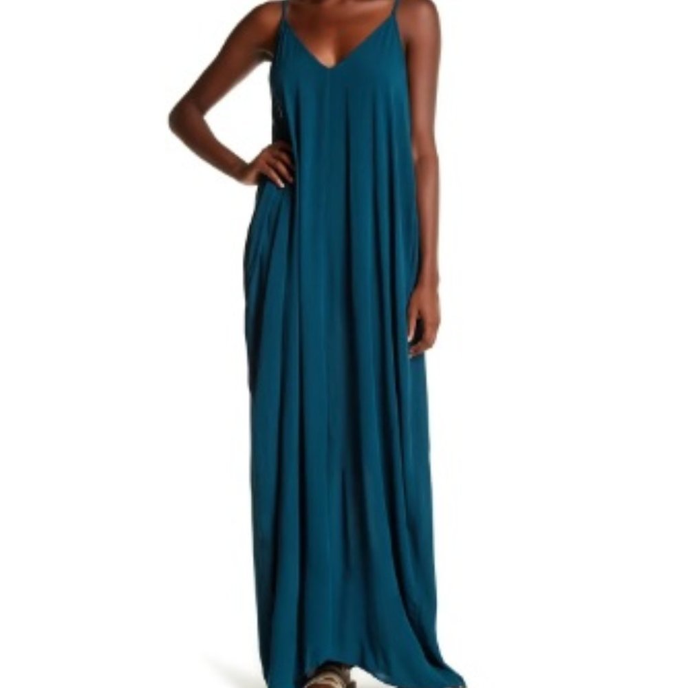 Lovestitch Gauze Maxi Dress Peacock Blue NWT